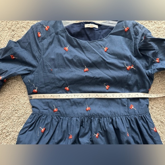 Tea N Rose Anthropolgie Cotton Dress Embroidered - Picture 8 of 10
